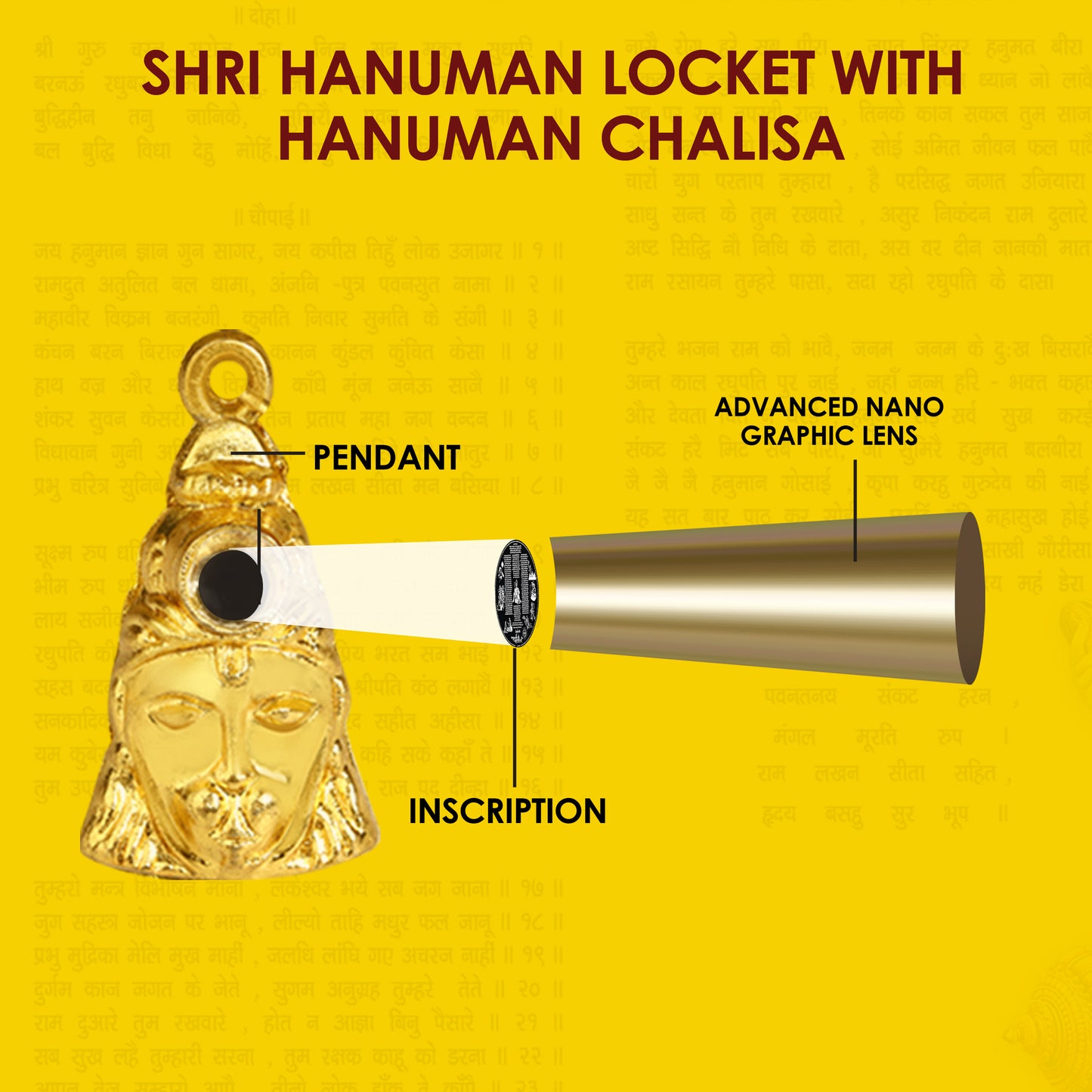 Hanuman Pendant + 2 Golden Chain