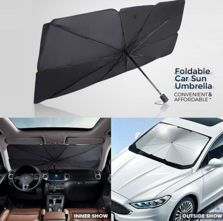 Car Windshield Sun Shade Umbrella - Foldable Car Umbrella Sunshade Cover UV Block Car Front Window (Heat Insulation Protection)