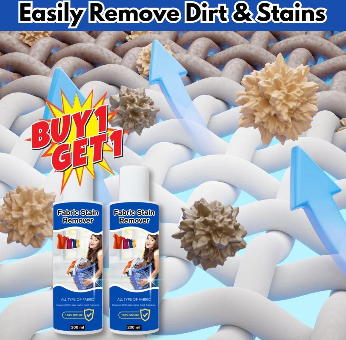 ✨All in One Fabric Stain Remover ✨ Buy 1 Get 1 FREE - At Just Rs @599/- (100ML)