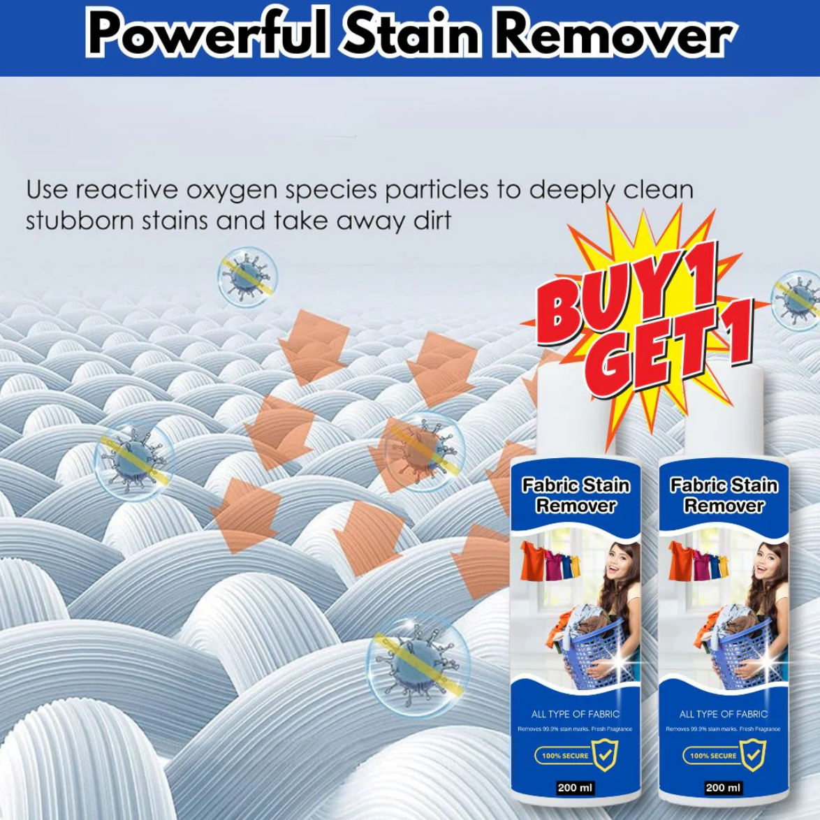 ✨All in One Fabric Stain Remover ✨ Buy 1 Get 1 FREE - At Just Rs @599/- (100ML)