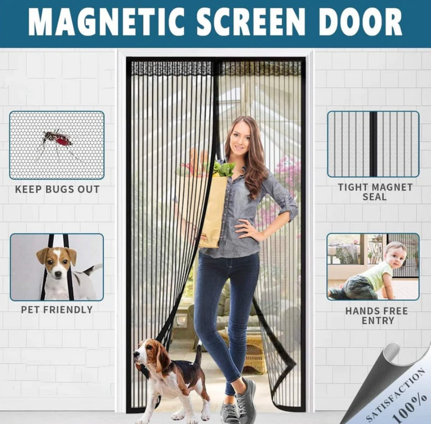 Magnetic Mosquito Screen Door β Easy Snap, No Mosquito Trap