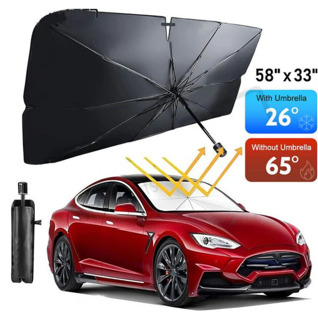 Car Windshield Sun Shade Umbrella - Foldable Car Umbrella Sunshade Cover UV Block Car Front Window (Heat Insulation Protection)