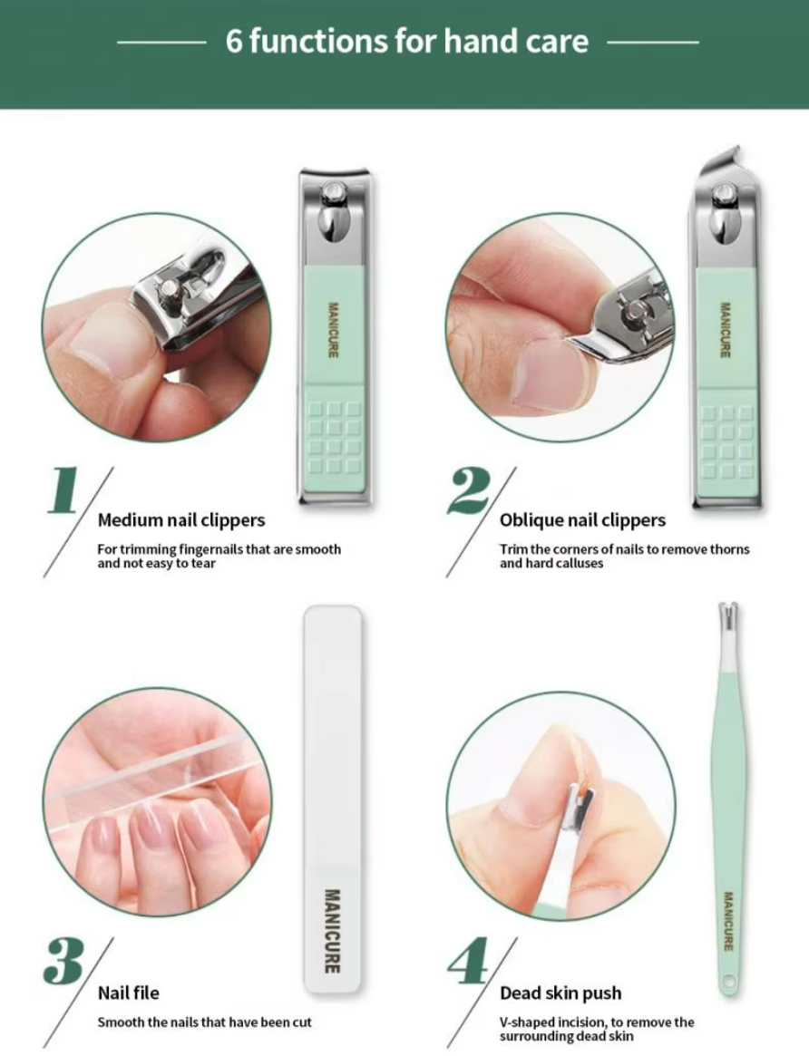 Manicure Set Professional Nail Clippers Pedicure Kit, 16 pcs Stainless Steel Nail Care Tools Grooming Kit @ Just Rs.599/-