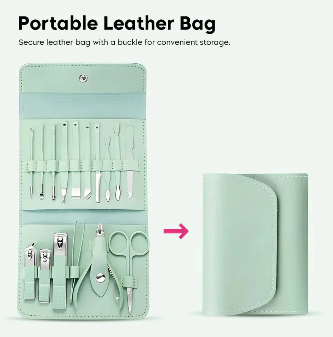 Manicure Set Professional Nail Clippers Pedicure Kit, 16 pcs Stainless Steel Nail Care Tools Grooming Kit @ Just Rs.599/-