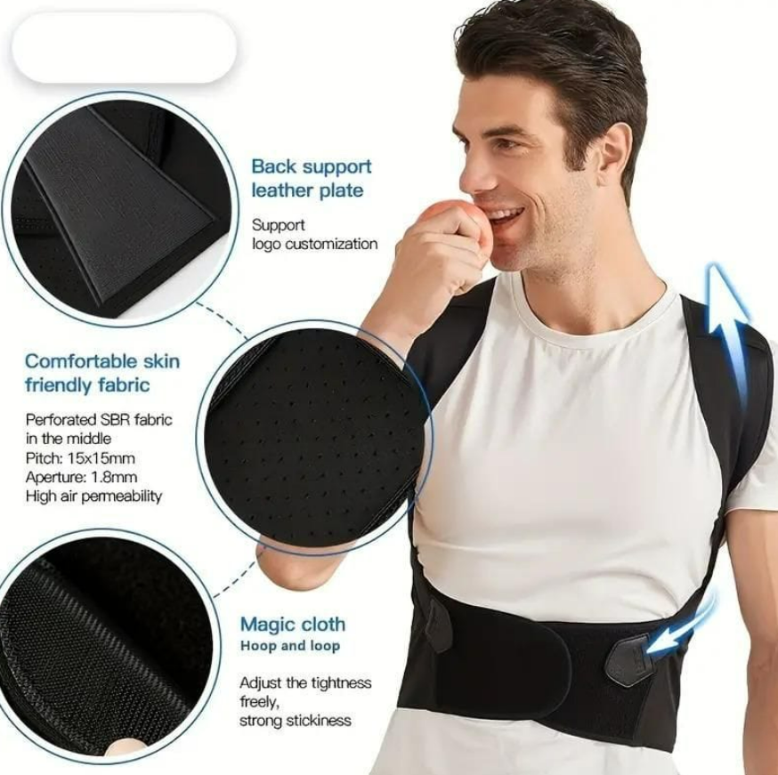 Posture Corrector Belt - Adjustable Back Posture Corrector/ Slouching Relieve Pain Belt Women Men (Free Size)