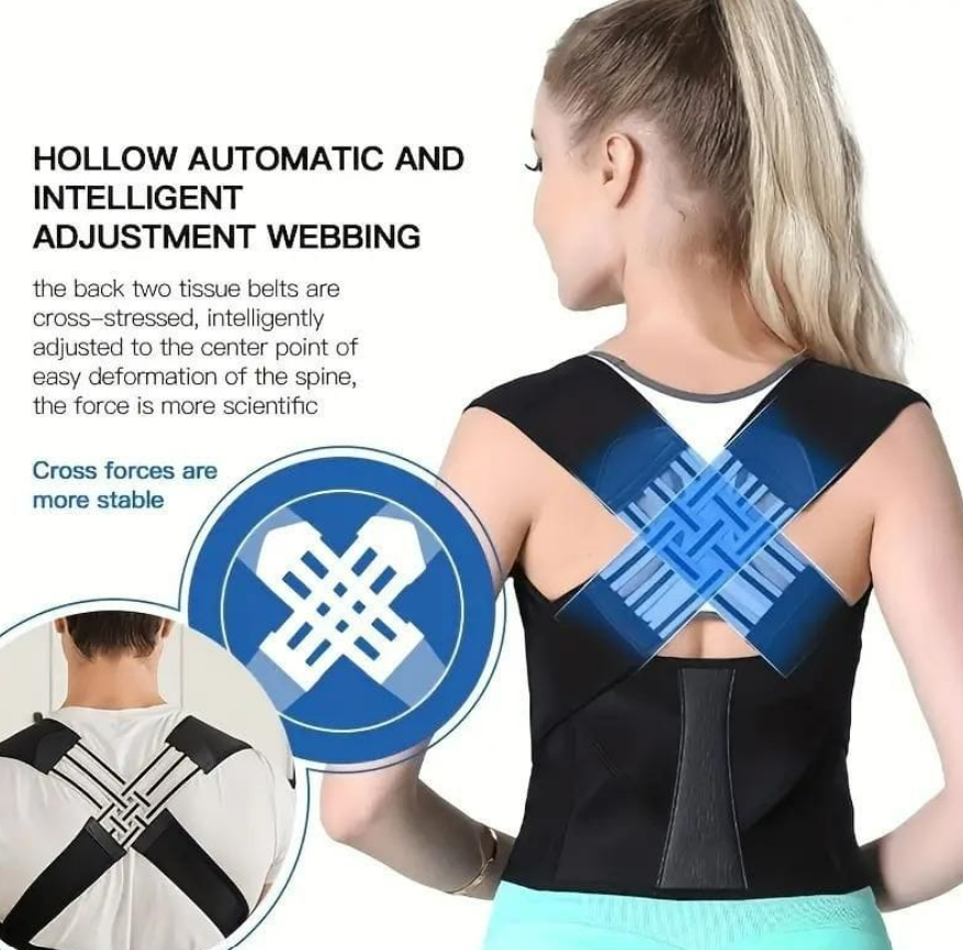 Posture Corrector Belt - Adjustable Back Posture Corrector/ Slouching Relieve Pain Belt Women Men (Free Size)