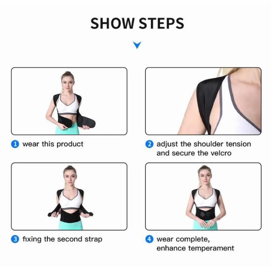 Posture Corrector Belt - Adjustable Back Posture Corrector/ Slouching Relieve Pain Belt Women Men (Free Size)
