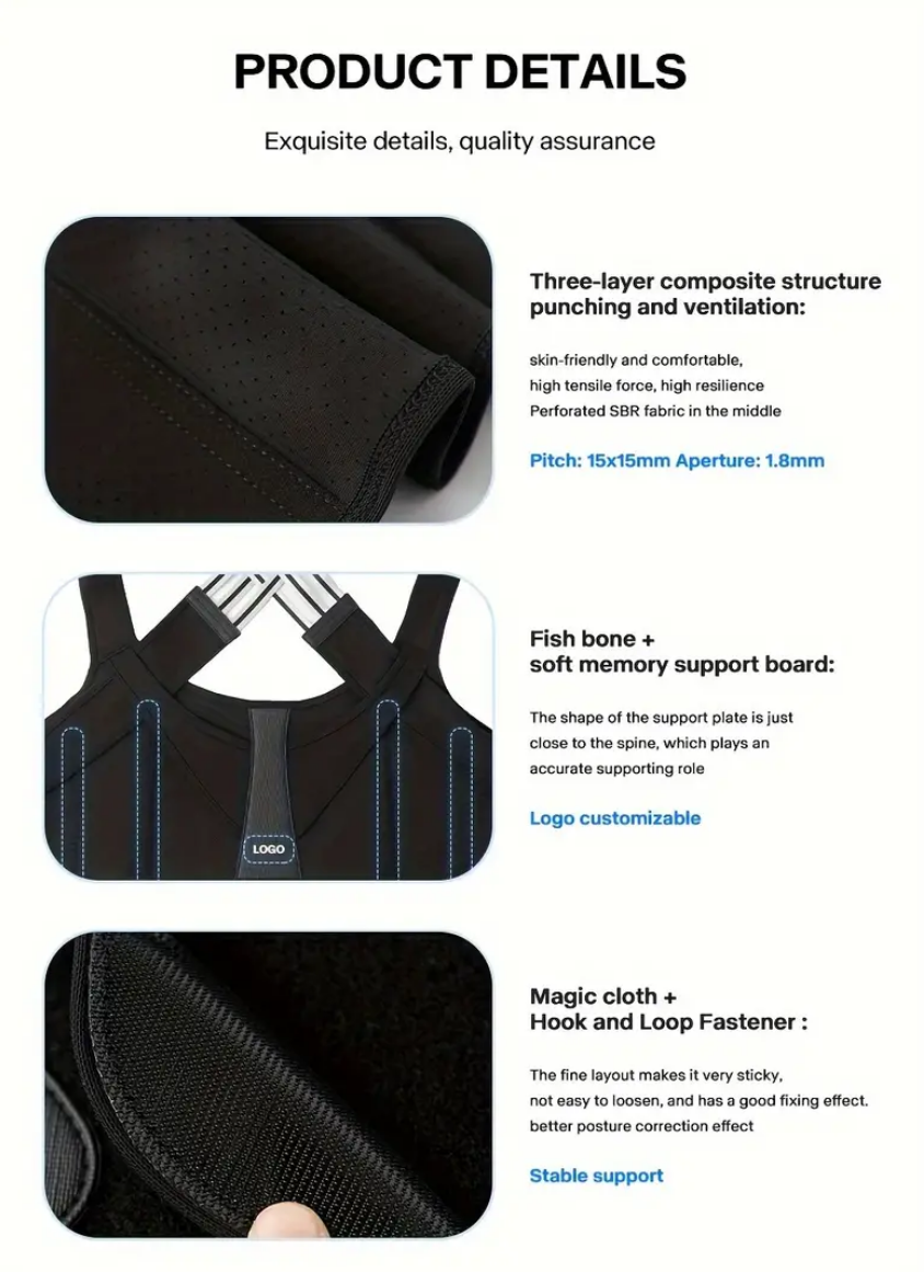 Posture Corrector Belt - Adjustable Back Posture Corrector/ Slouching Relieve Pain Belt Women Men (Free Size)