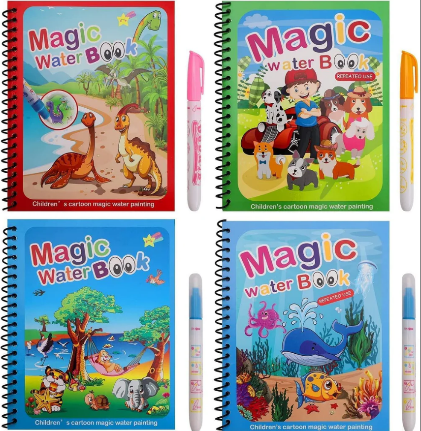Reusable Magic Water Drawing Book {Pack of 4 - At Just Rs - 599/-}