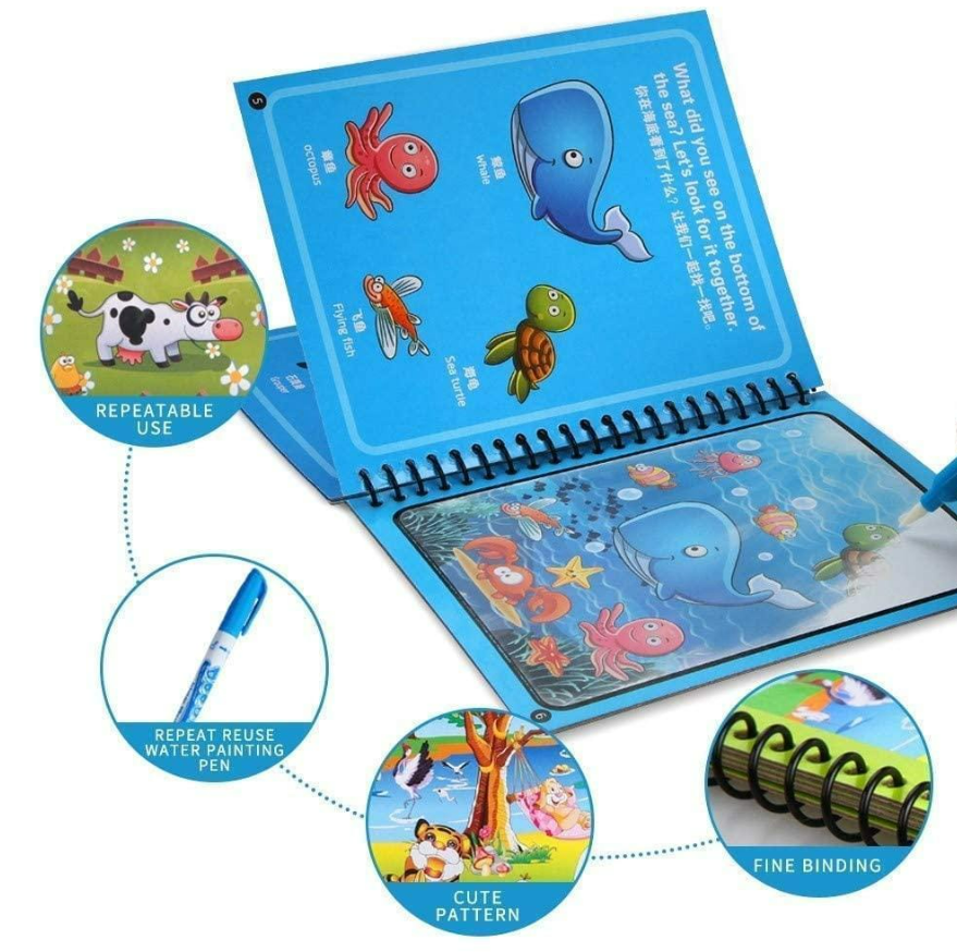 Reusable Magic Water Drawing Book {Pack of 4 - At Just Rs - 599/-}