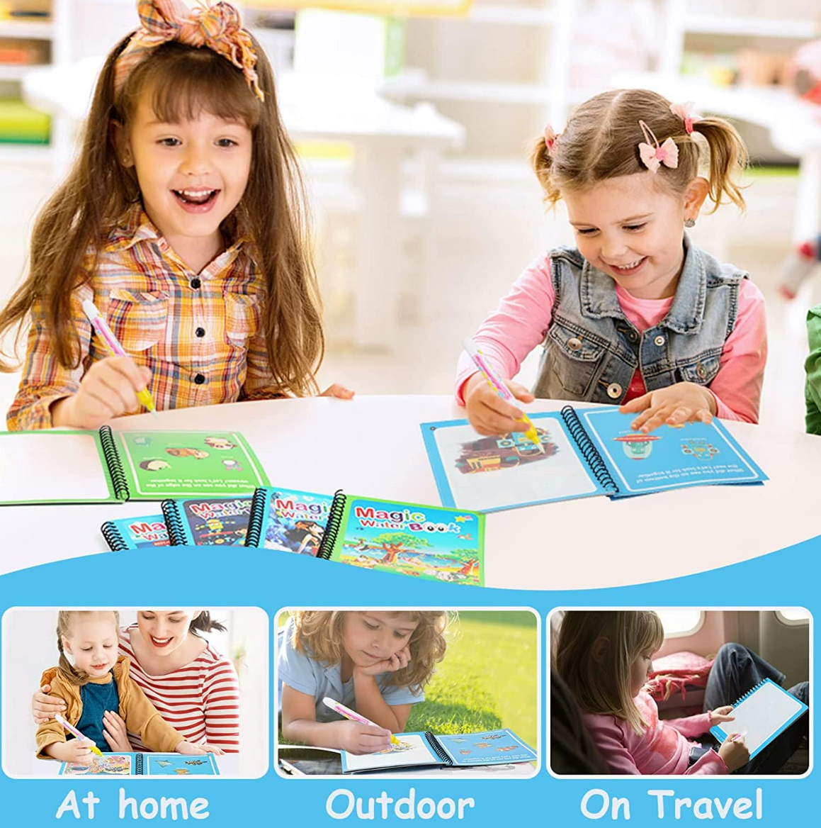 Reusable Magic Water Drawing Book {Pack of 4 - At Just Rs - 599/-}