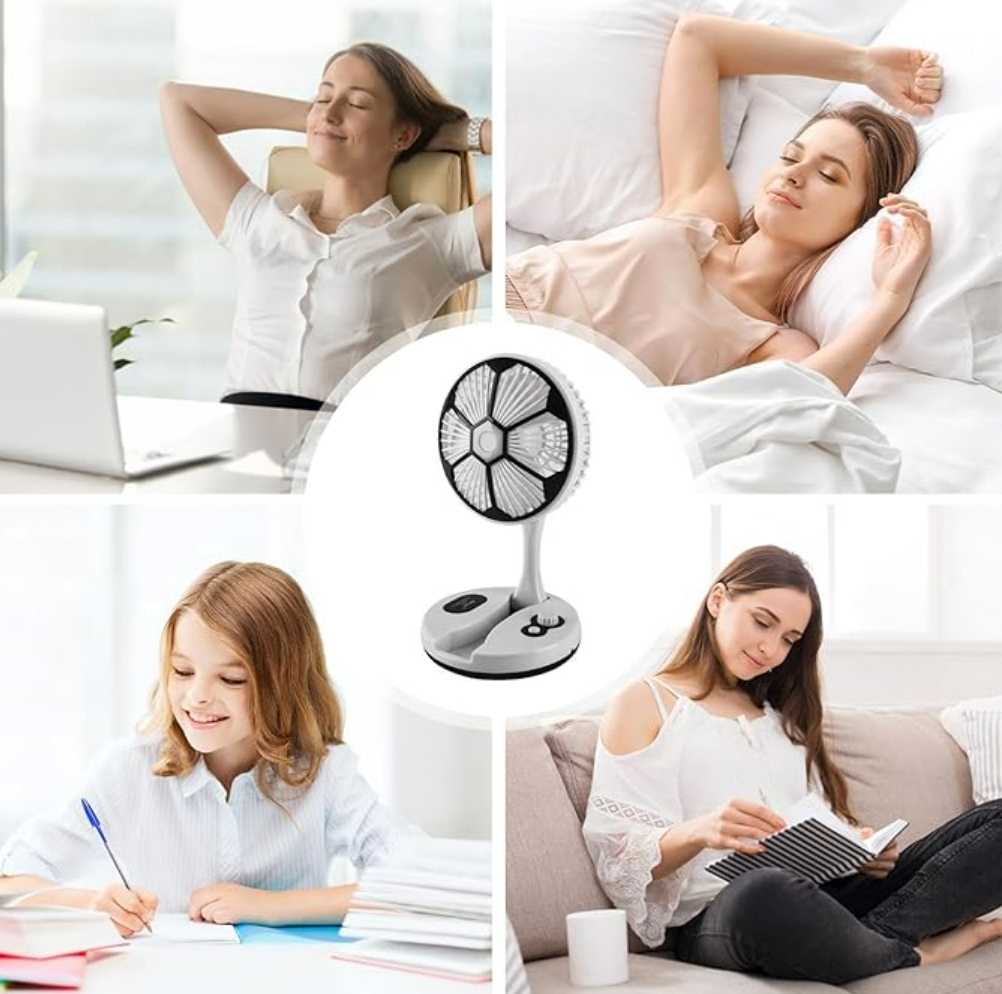 Portable Small USB Rechargeable fan | Desk Fan Small | night light desk fan @ Just Rs.599/-