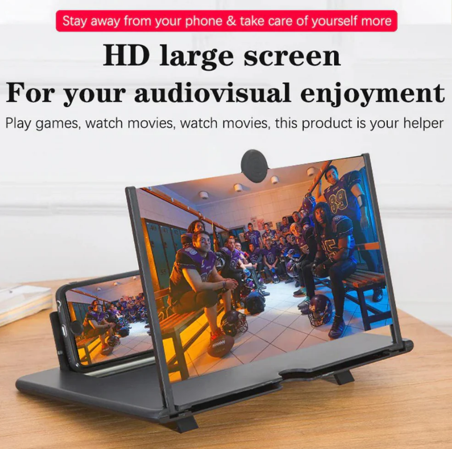 10" Screen Magnifier-3D Magnifying Projector Screen Enlarger for Movies, Videos and Gaming – Foldable Phone Stand Holder with Screen Amplifier–Compatible with All Smartphones @ Rs. 499/-