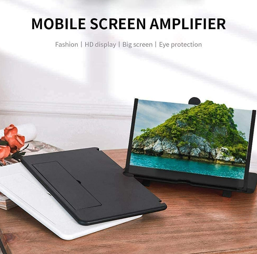 10" Screen Magnifier-3D Magnifying Projector Screen Enlarger for Movies, Videos and Gaming – Foldable Phone Stand Holder with Screen Amplifier–Compatible with All Smartphones @ Rs. 499/-