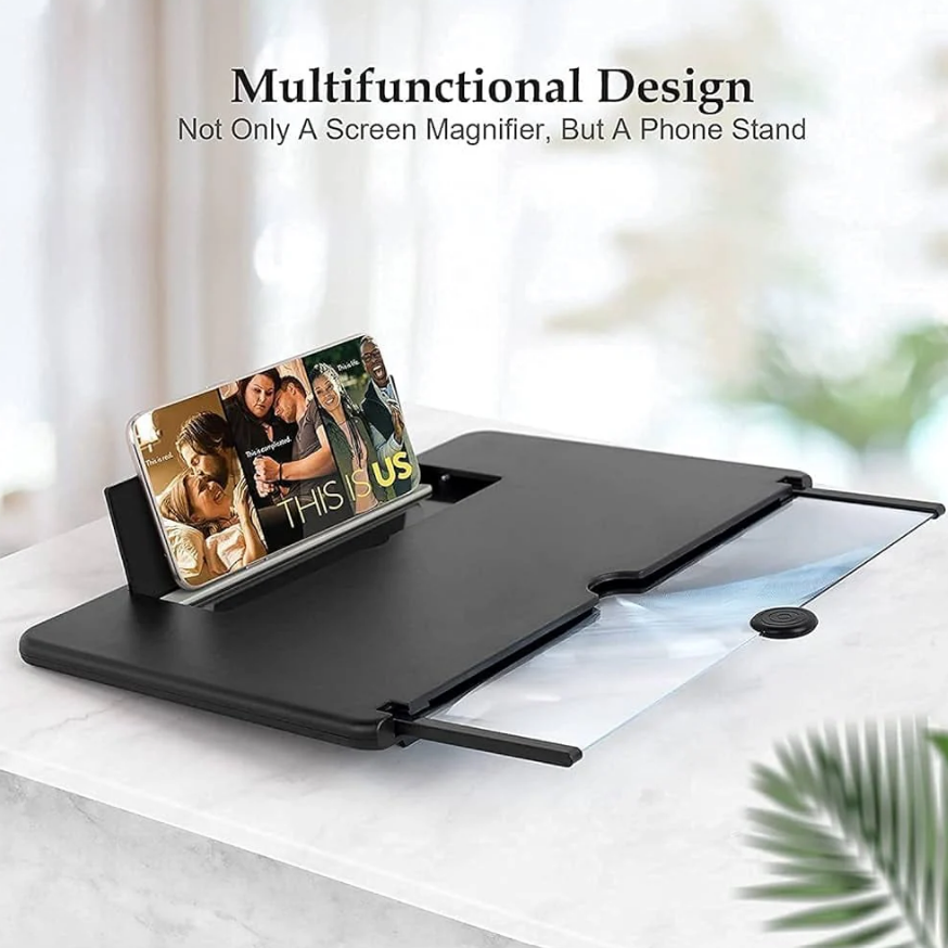 10" Screen Magnifier-3D Magnifying Projector Screen Enlarger for Movies, Videos and Gaming – Foldable Phone Stand Holder with Screen Amplifier–Compatible with All Smartphones @ Rs. 499/-