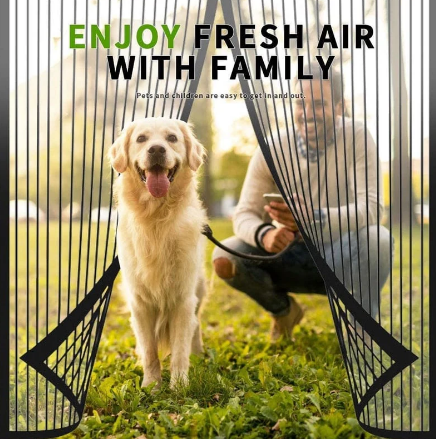 Magnetic Mosquito Screen Door β Easy Snap, No Mosquito Trap