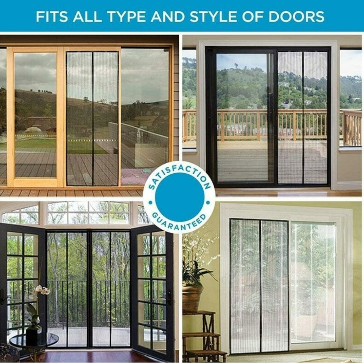 Magnetic Mosquito Screen Door β Easy Snap, No Mosquito Trap