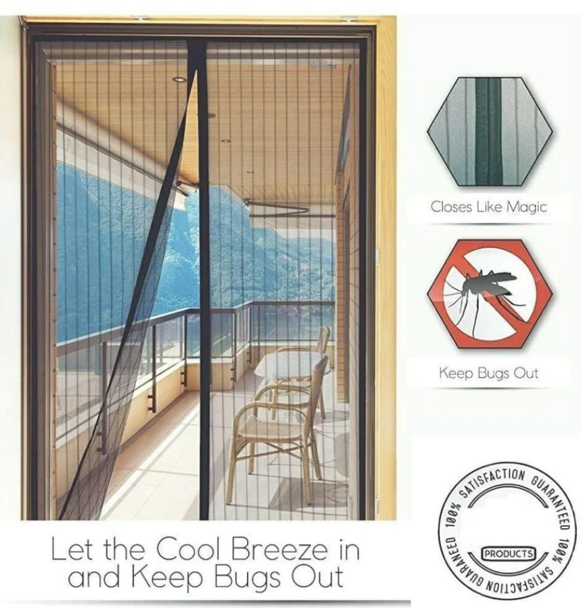 Magnetic Mosquito Screen Door β Easy Snap, No Mosquito Trap