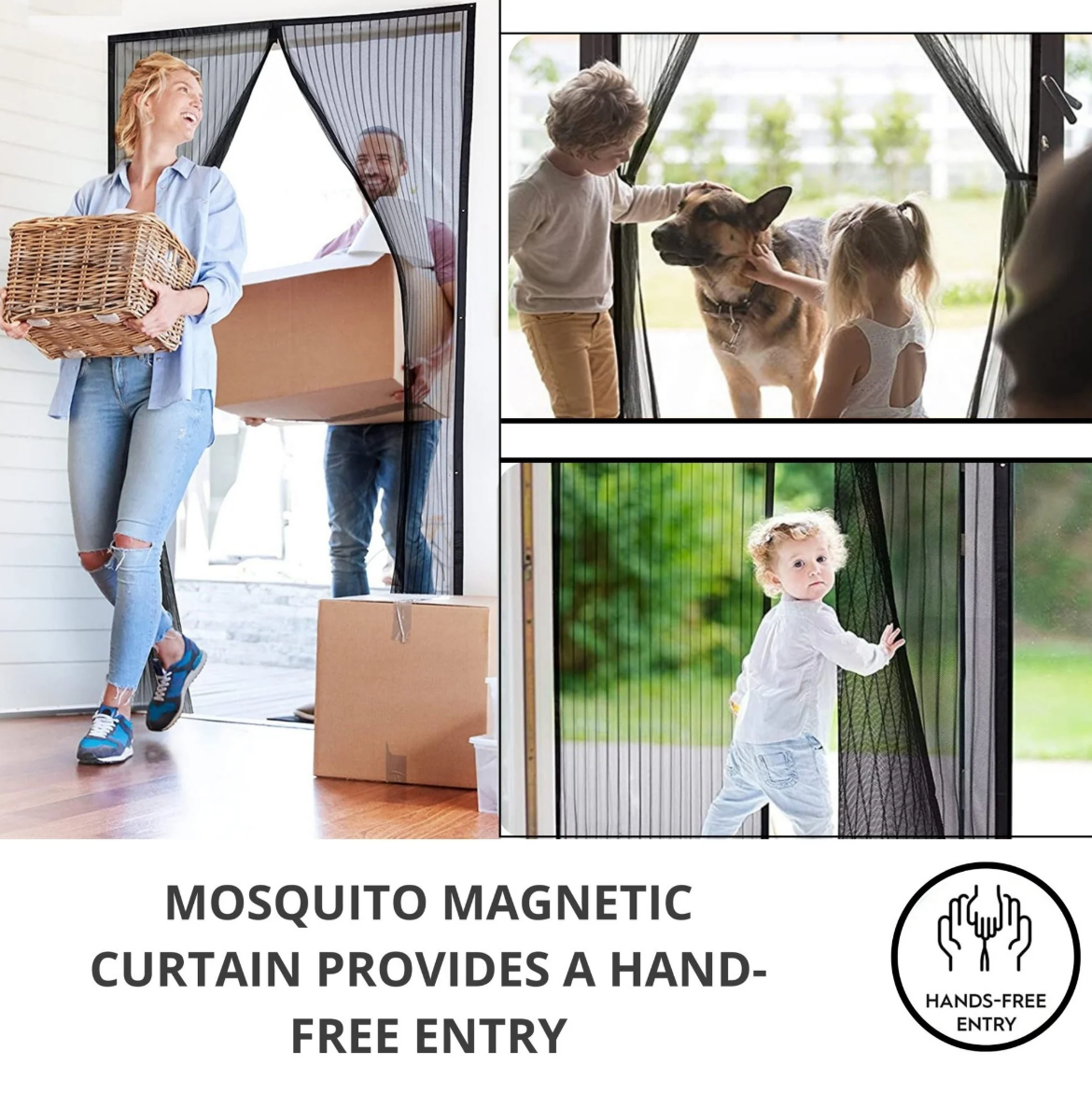 Magnetic Mosquito Screen Door β Easy Snap, No Mosquito Trap