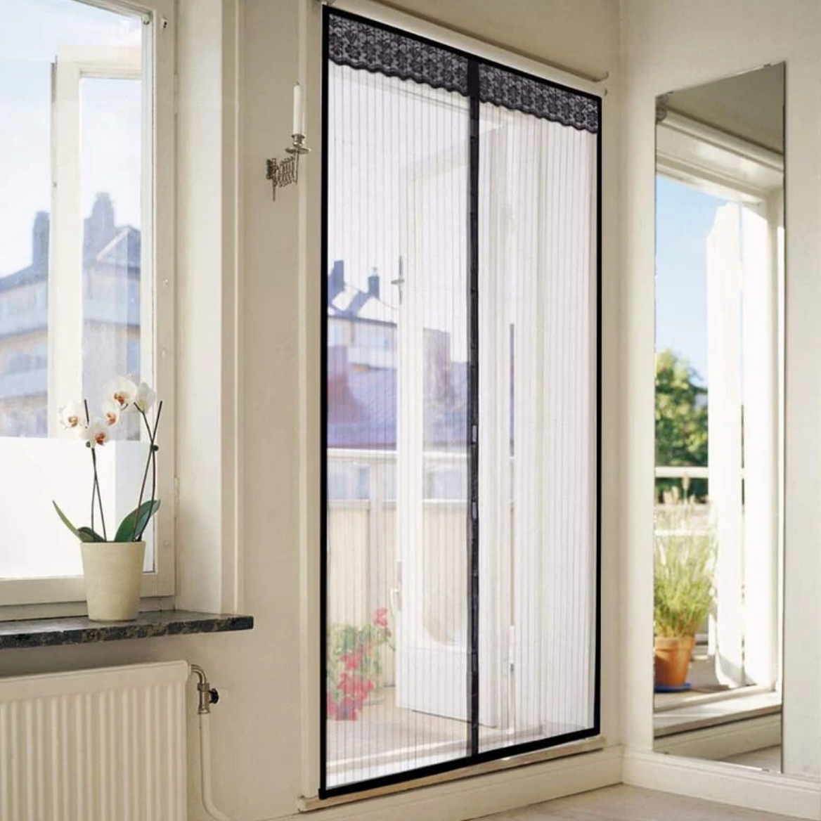 Magnetic Mosquito Screen Door β Easy Snap, No Mosquito Trap