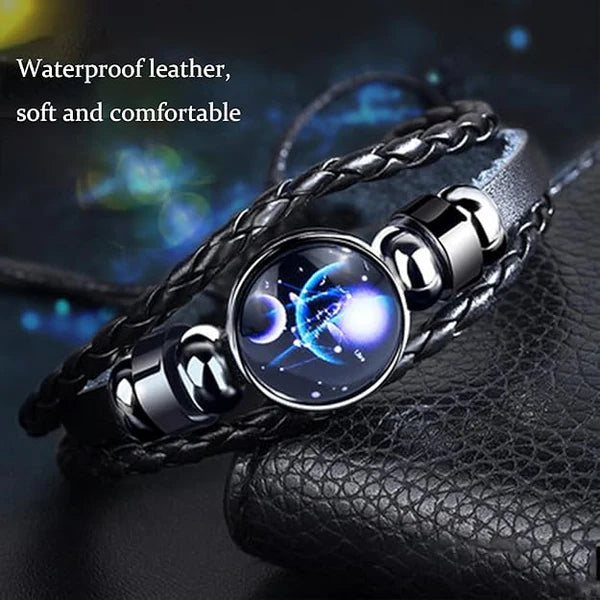 Vintage Guardian Zodiac Constellation Leather Adjustable Handmade Bracelet For Unisex