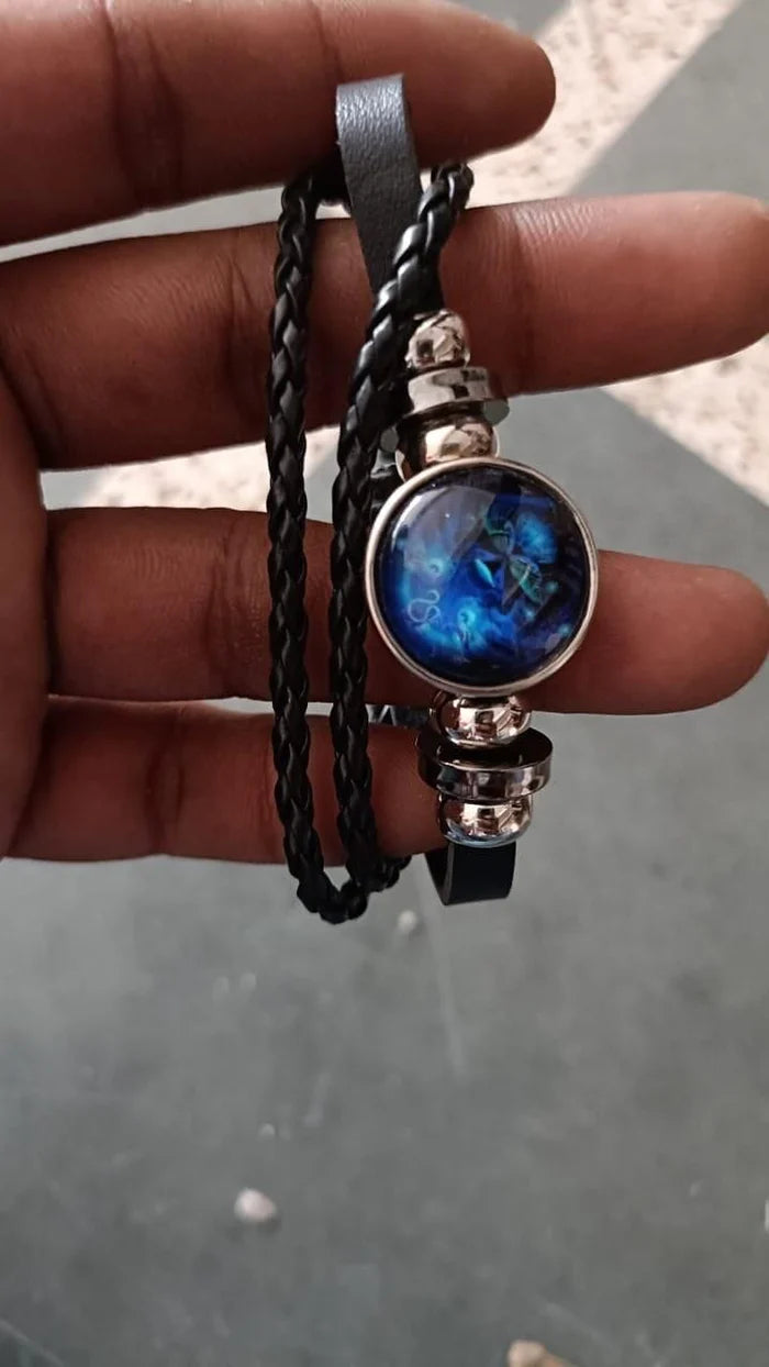 Vintage Guardian Zodiac Constellation Leather Adjustable Handmade Bracelet For Unisex