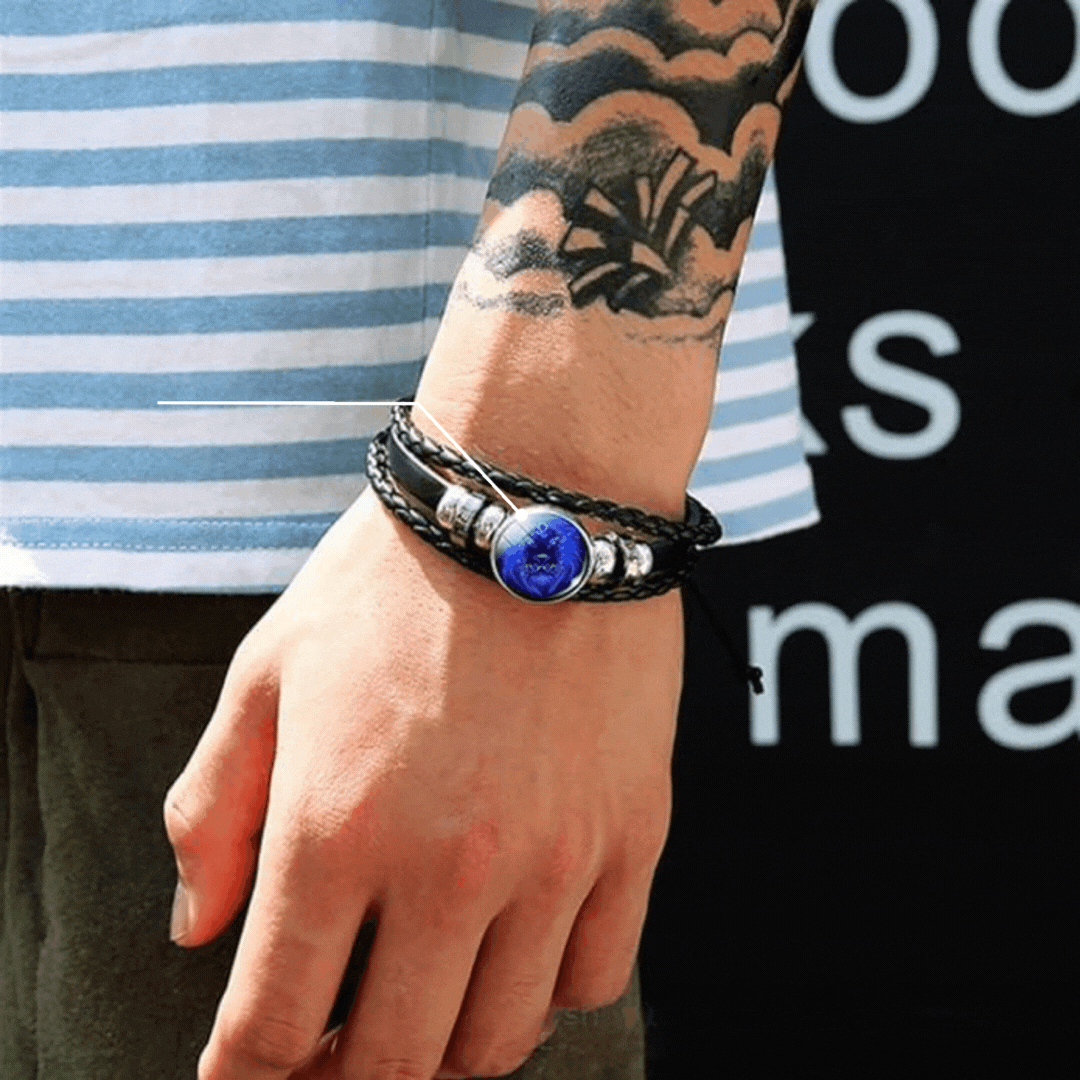Vintage Guardian Zodiac Constellation Leather Adjustable Handmade Bracelet For Unisex