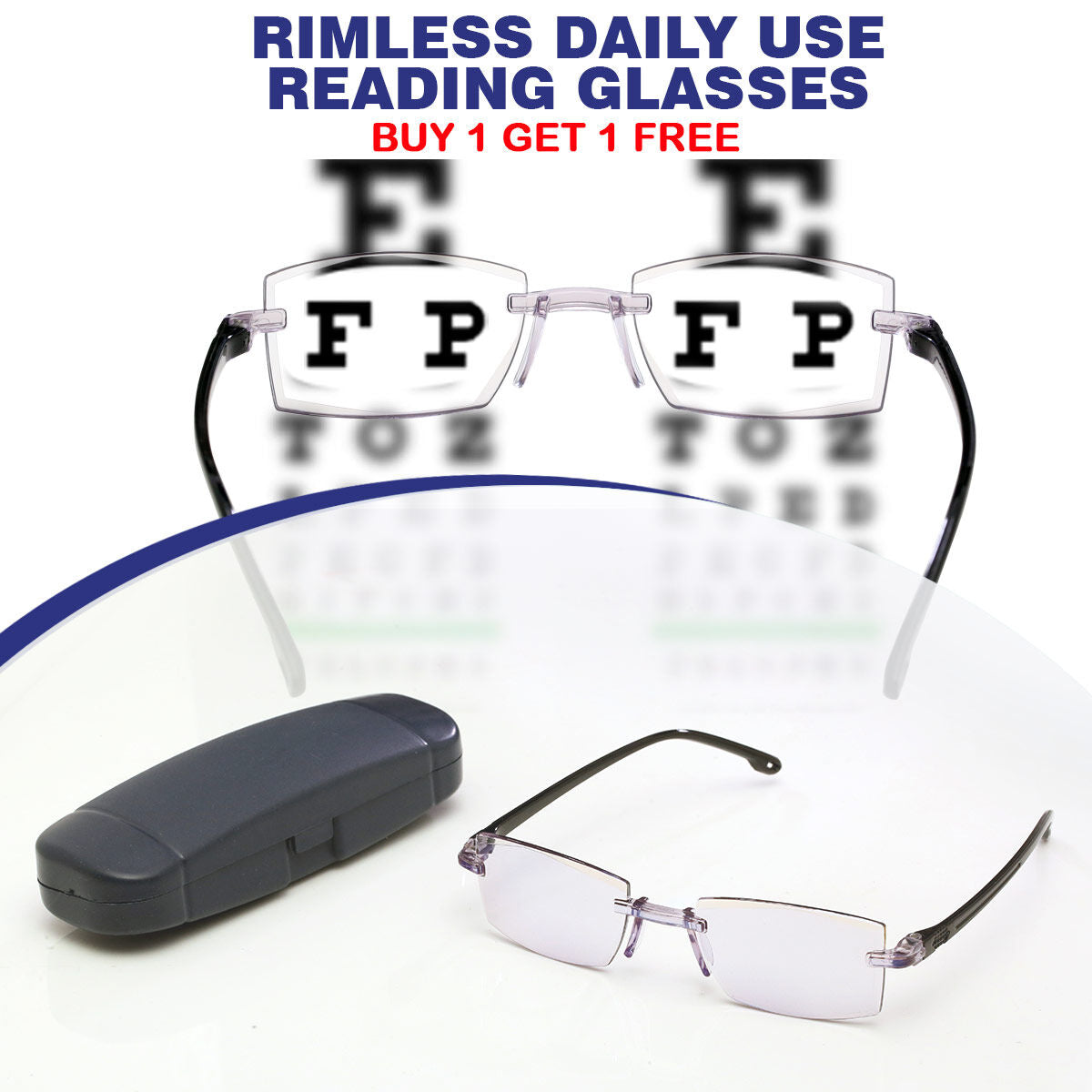 Rimless Daily Use Reading Glasses Buy 1 Get 1 Free