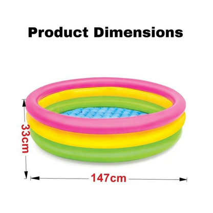 Round Kids Swimming Pool – Colorful Rainbow Design (3ft/4ft/5ft)