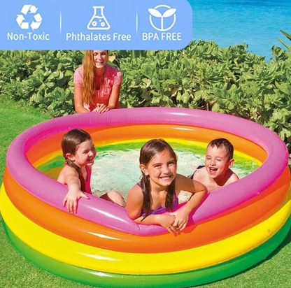 Round Kids Swimming Pool – Colorful Rainbow Design (3ft/4ft/5ft)