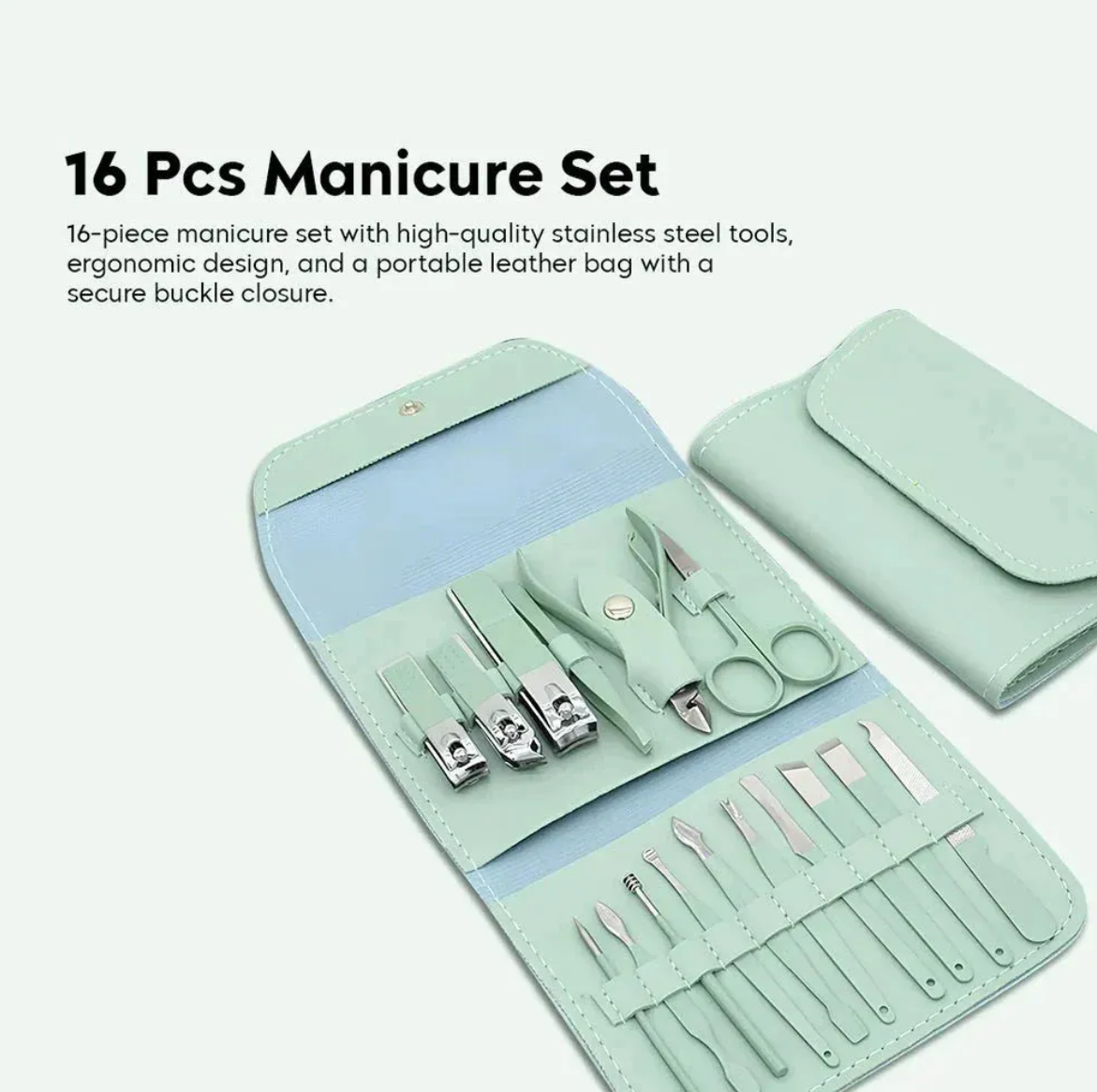 Manicure Set Professional Nail Clippers Pedicure Kit, 16 pcs Stainless Steel Nail Care Tools Grooming Kit @ Just Rs.599/-
