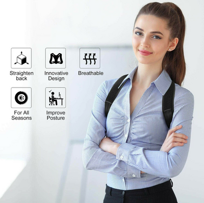 Posture Corrector Belt - Adjustable Back Posture Corrector/ Slouching Relieve Pain Belt Women Men (Free Size)