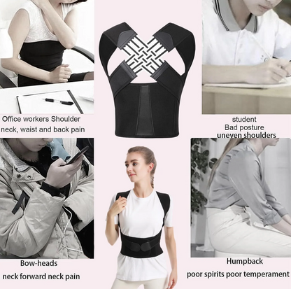 Posture Corrector Belt - Adjustable Back Posture Corrector/ Slouching Relieve Pain Belt Women Men (Free Size)