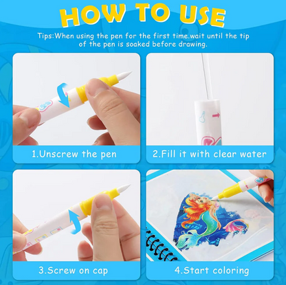 Reusable Magic Water Drawing Book {Pack of 4 - At Just Rs - 599/-}