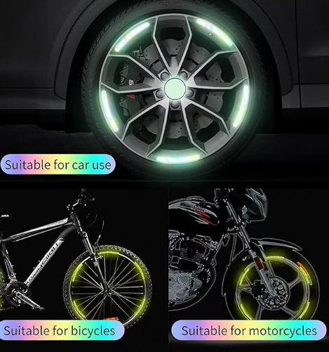 Tyre Reflectors For Car & Bike Multicolor (Pack Of 20)