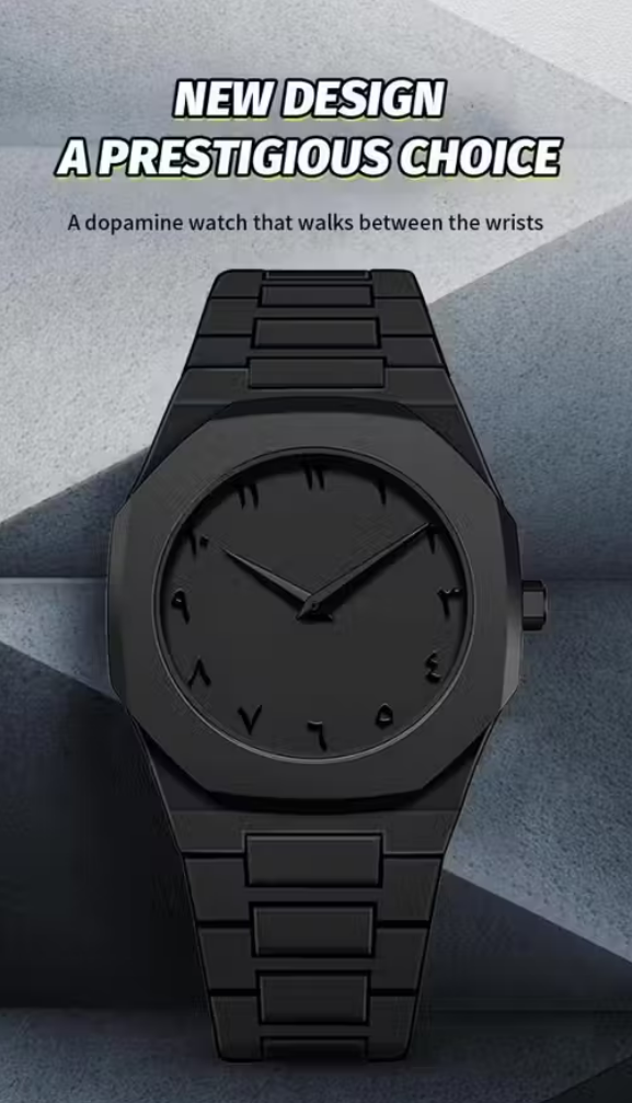 All Black Arabic Style Premium Analog Watch for Men At Just Rs - 1299/-