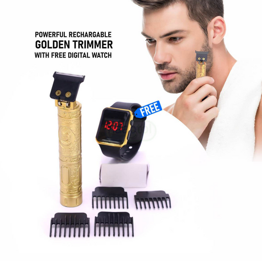 Stylish Golden Trimmer With Free Digital Watch At Just Rs 599/-