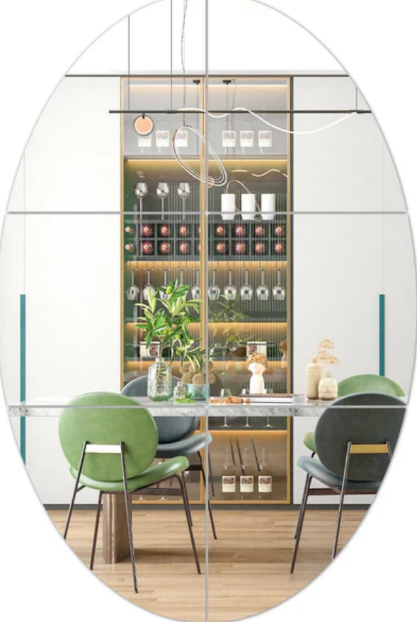 🪞 Plastic Oval Shape Self Adhesive Mirror Sticker (Wall/Tiles) — BOGO Offer Just ₹499/-