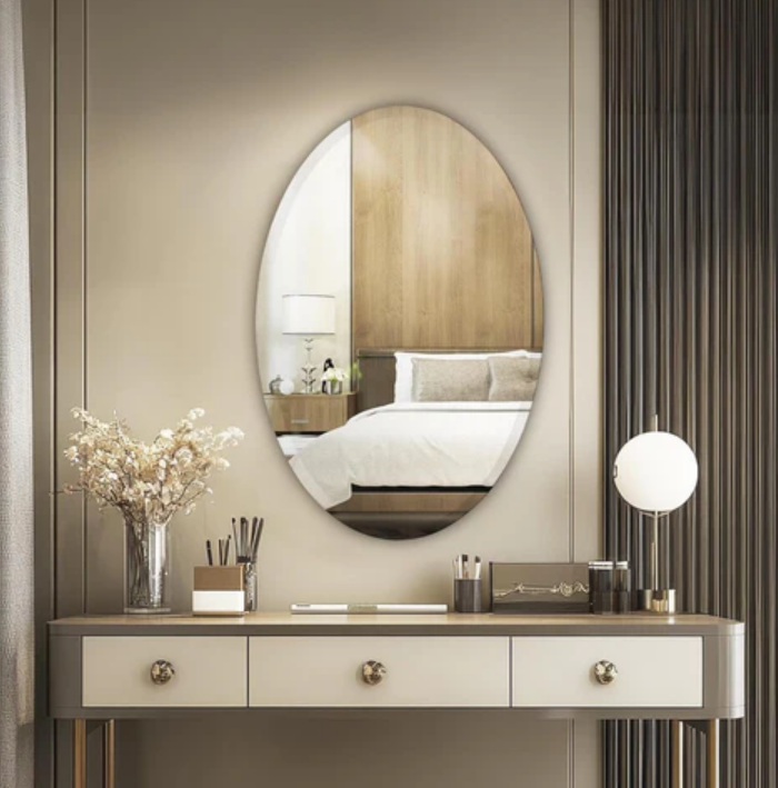 🪞 Plastic Oval Shape Self Adhesive Mirror Sticker (Wall/Tiles) — BOGO Offer Just ₹499/-