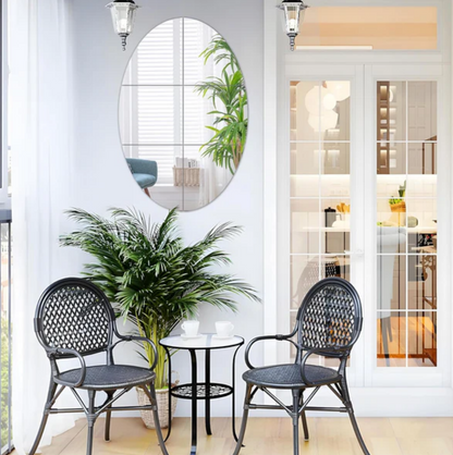 🪞 Plastic Oval Shape Self Adhesive Mirror Sticker (Wall/Tiles) — BOGO Offer Just ₹499/-