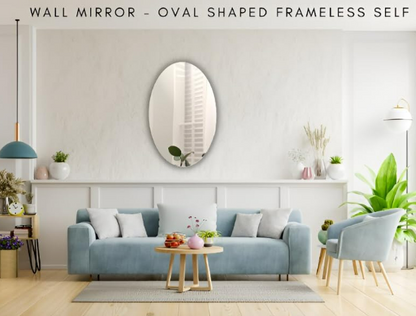 🪞 Plastic Oval Shape Self Adhesive Mirror Sticker (Wall/Tiles) — BOGO Offer Just ₹499/-