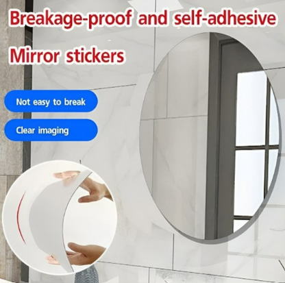 🪞 Plastic Oval Shape Self Adhesive Mirror Sticker (Wall/Tiles) — BOGO Offer Just ₹499/-