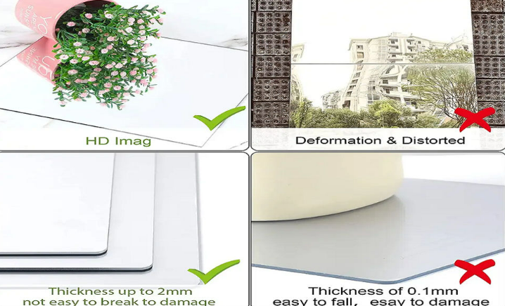 🪞 Plastic Oval Shape Self Adhesive Mirror Sticker (Wall/Tiles) — BOGO Offer Just ₹499/-