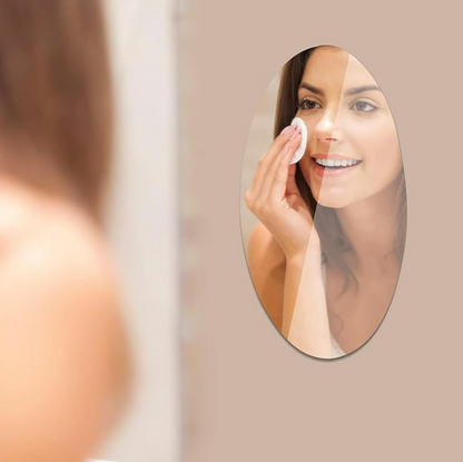 🪞 Plastic Oval Shape Self Adhesive Mirror Sticker (Wall/Tiles) — BOGO Offer Just ₹499/-