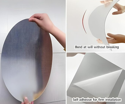 🪞 Plastic Oval Shape Self Adhesive Mirror Sticker (Wall/Tiles) — BOGO Offer Just ₹499/-