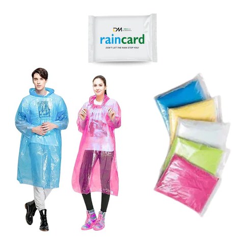 FULLY REUSABLE Wallet Rain Card Rain Coat _ Set of 5 Multicolour @ Just Rs.499/-