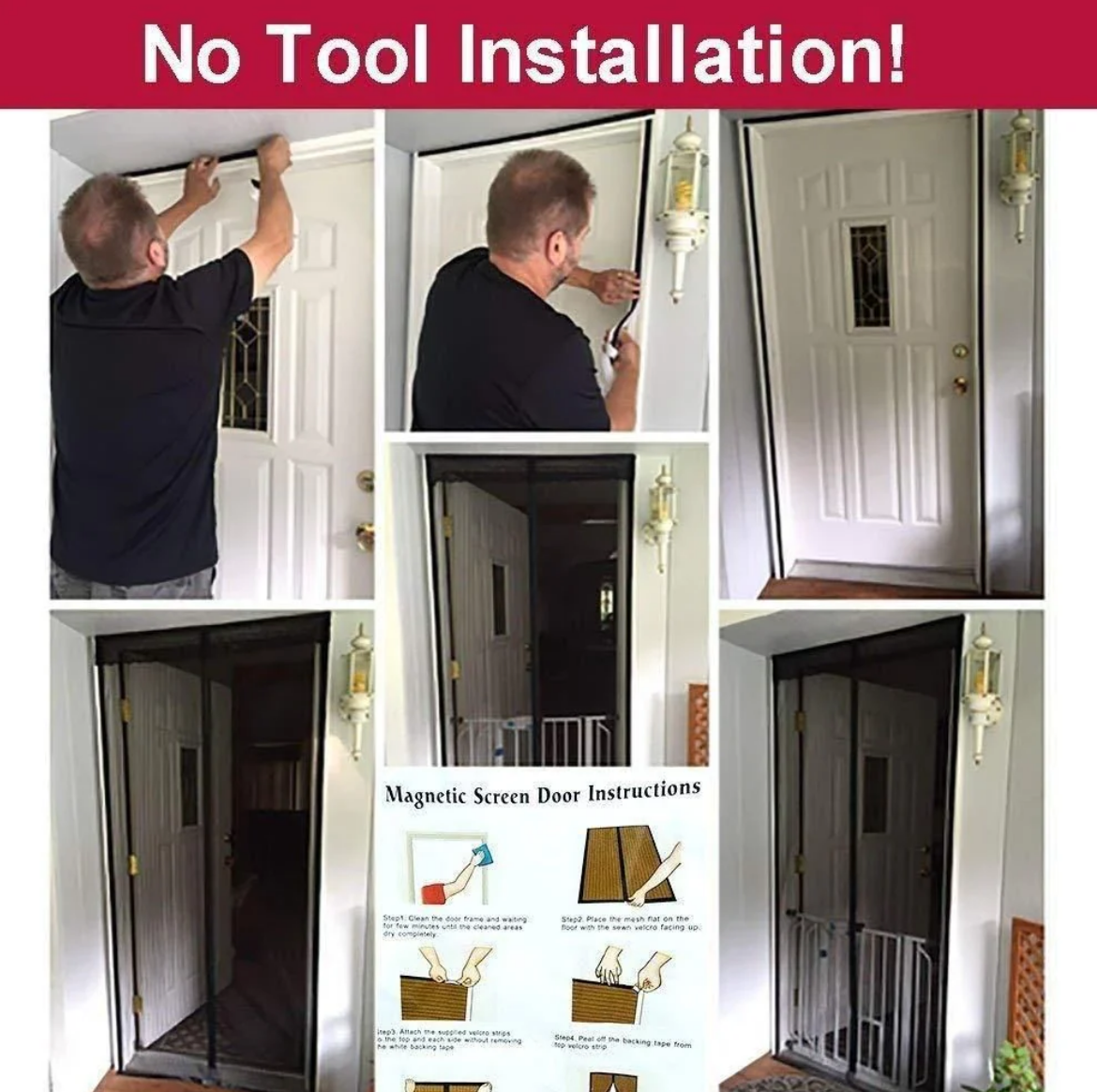 Magnetic Mosquito Screen Door – Easy Snap, No Mosquito Trap