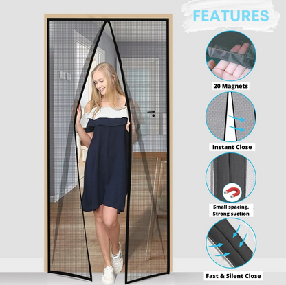 Magnetic Mosquito Screen Door – Easy Snap, No Mosquito Trap