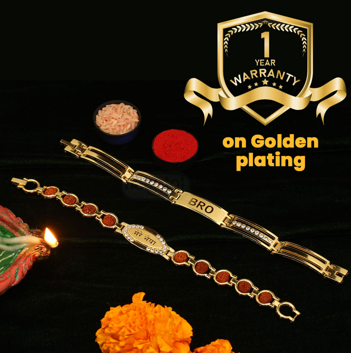 ✨Golden Rakhi Bracelet - BUY 1 GET 1 FREE At Just Rs 499/-✨